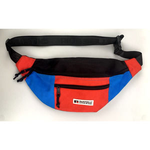 Russell Athletic Belt Bag Fanny Pack Waist Bag Red Blue Large Color Blocked 80s